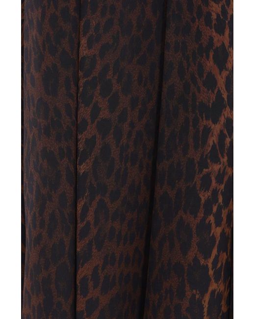 Balenciaga Brown Leopard Printed Midi Skirt
