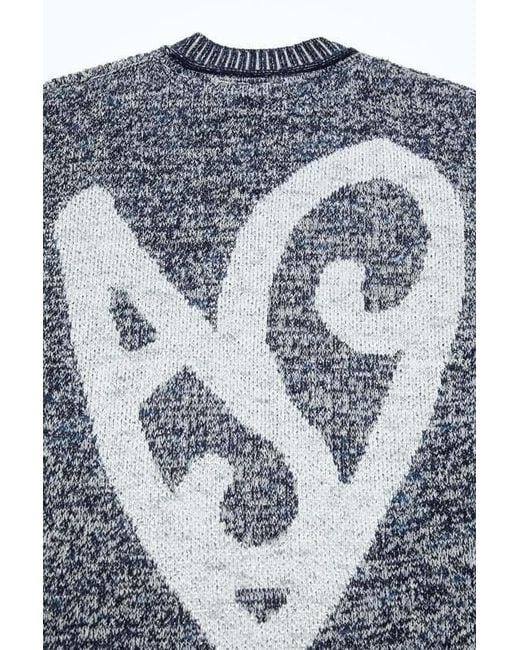 Acne Gray Jacquard Jumper for men