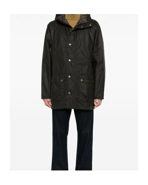 Barbour Black Logo Detailed Hooded Parka for men