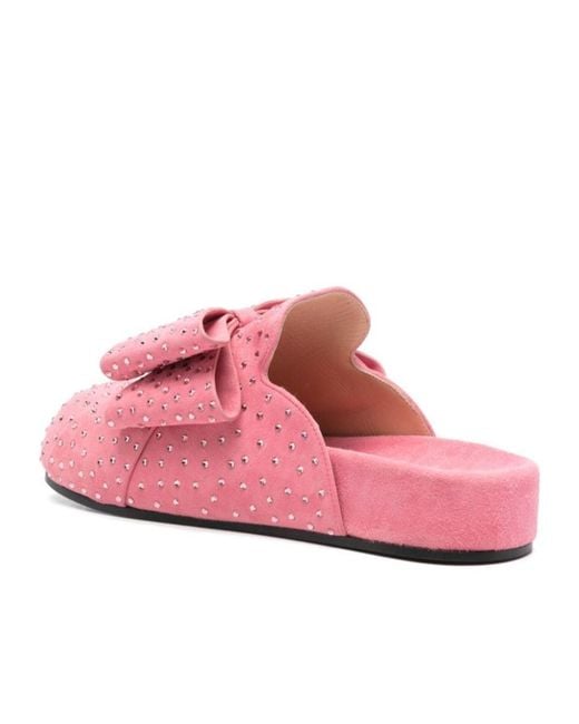 Mach & Mach Pink Bow-Decorated Muller Shoes