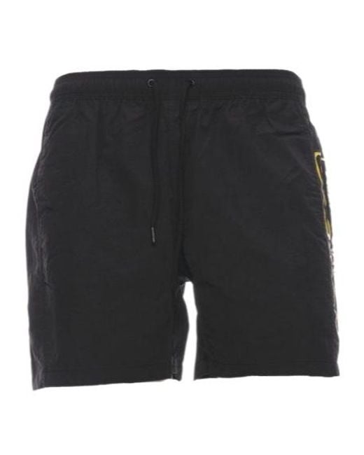 Barbour Black Logo Printed Drawstring Swim Shorts for men