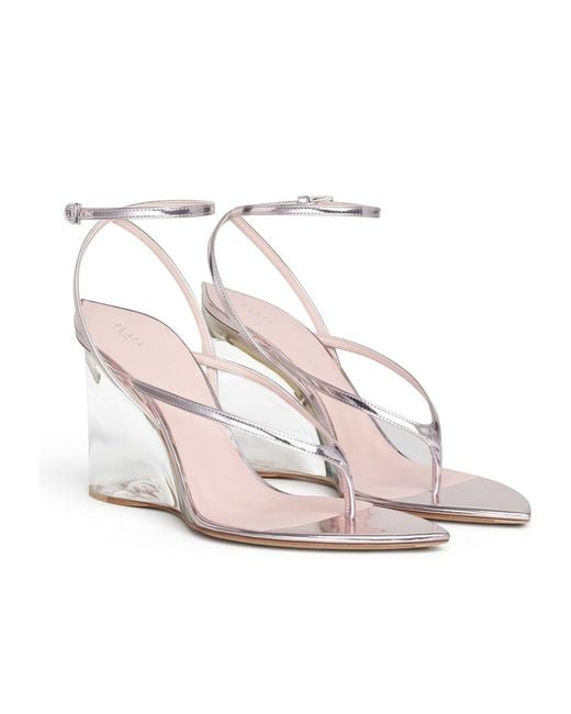 Alaïa White Alaïa Strappy Wedge Heeled Sandals