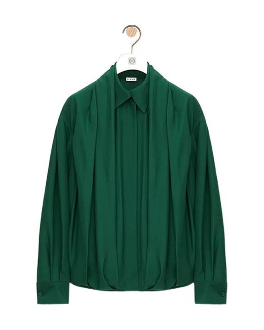 Loewe Green Charmeuse Balloon Button-Down Shirt