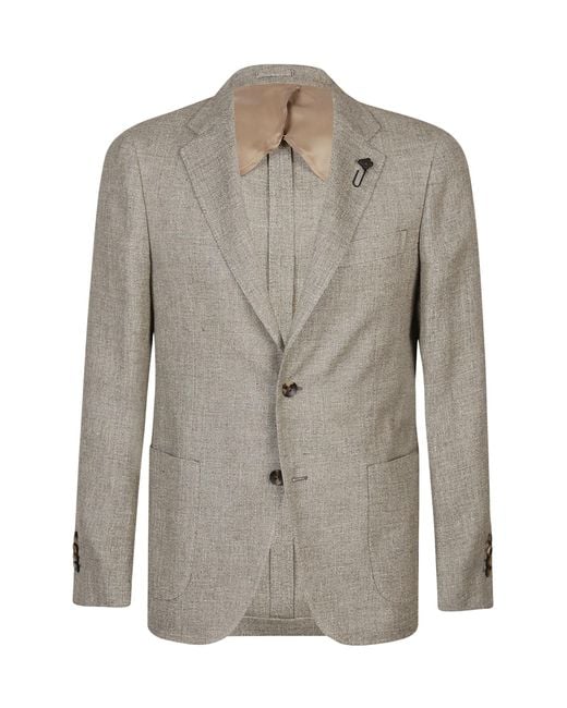 Lardini Gray Special Single-Breasted Blazer for men