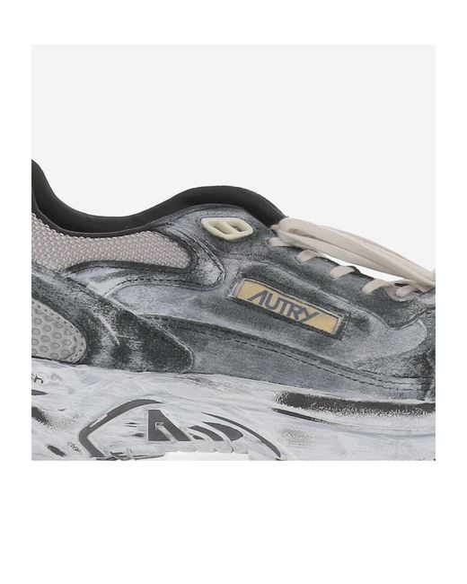 Autry Gray Round-Toe Sneakers for men