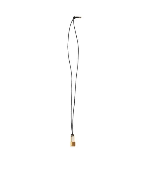 Ambush White Logo Engraved Padlock Necklace for men