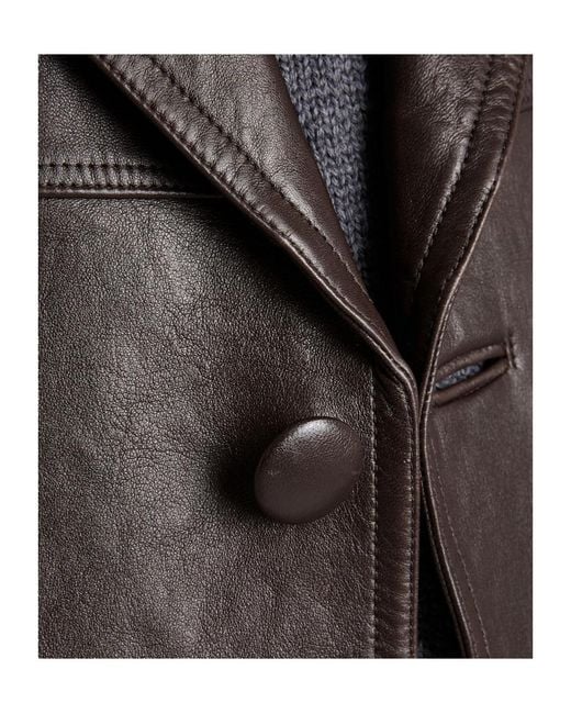 Prada Brown Nappa Leather Caban Jacket for men