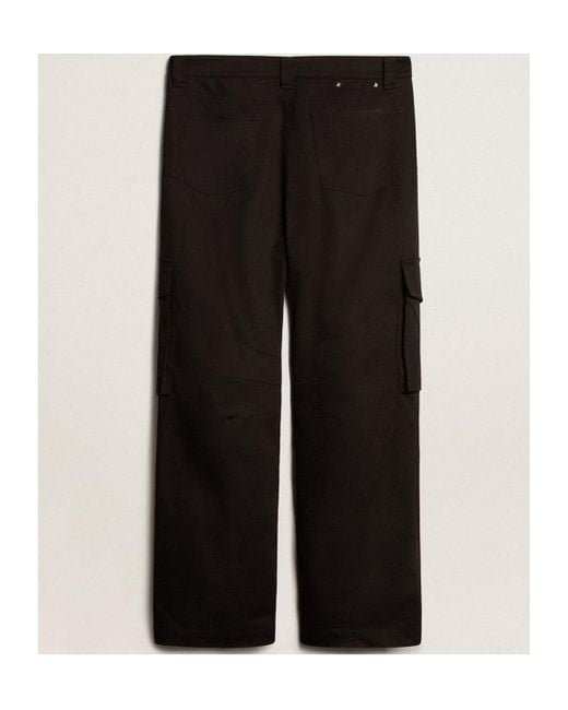 Golden Goose Deluxe Brand Black Straight-Leg Cargo Trousers for men