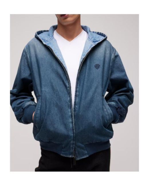 Gucci Blue Reversible Cotton Denim Zip Jacket for men