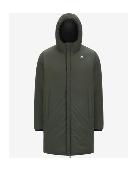 K-Way Black Logo Parka for men
