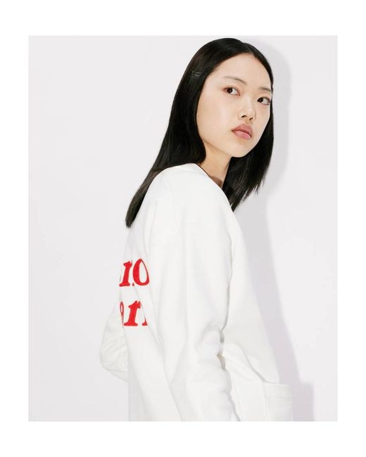 KENZO White By Verdy' Embroidered Sweatshirt Cardigan