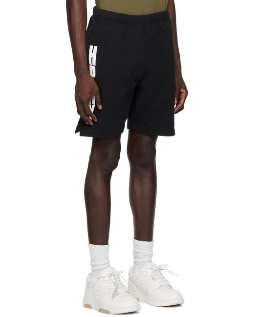Heron Preston Black Logo Printed Shorts for men