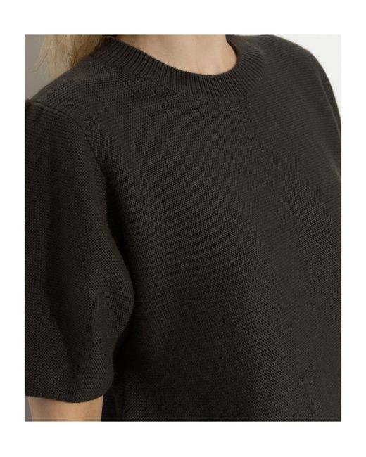 Lisa Yang Black Mella Short-Sleeve Knitted Top