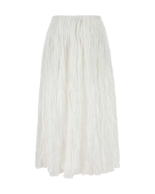 Co. White Pleated Maxi Skirt