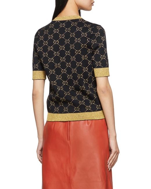 Gucci Blue Gg Lam Cotton Top