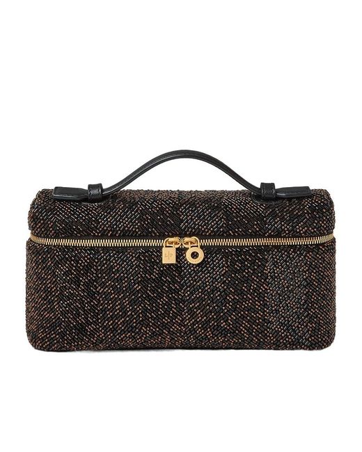 Loro Piana Black Extra Pocket L19 Shoulder Bag