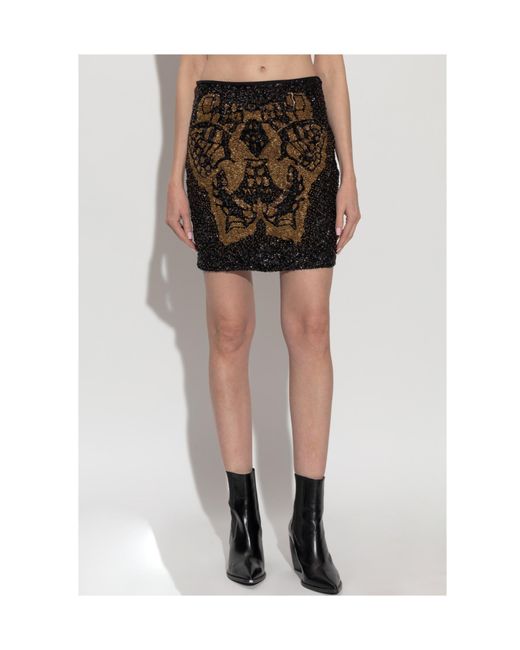 AllSaints Black Jamilia Embellished Skirt