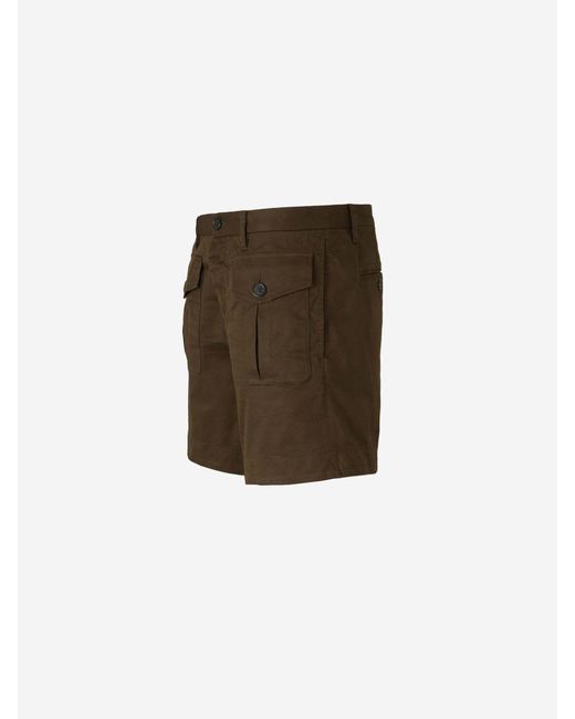 DSquared² Green Chino Ranger Cargo Shorts for men
