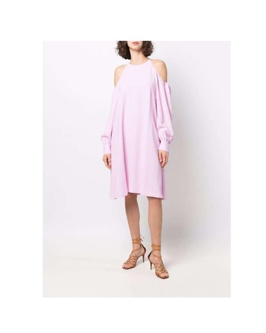 Stella McCartney Pink Off-Shoulder Midi Dress