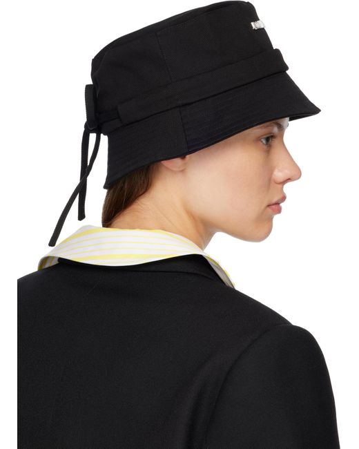 Jacquemus Black Cotton Bucket Hat