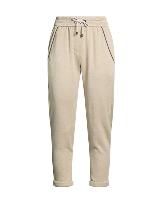 Brunello Cucinelli Natural Versatile Knit Casual Jogger Pants