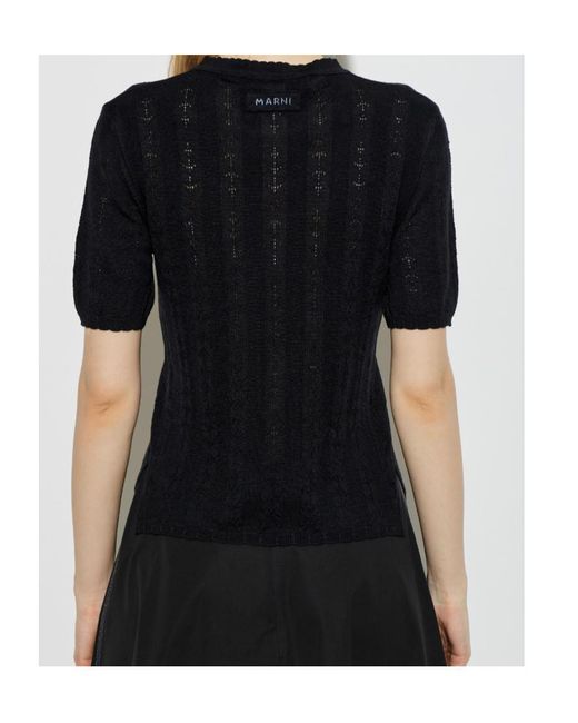 Marni Black Bow Embellished Knitted Jumper