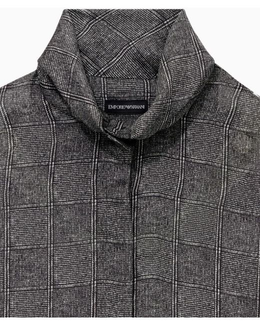 Emporio Armani Gray Printed Satin Shirt Signature Capsule