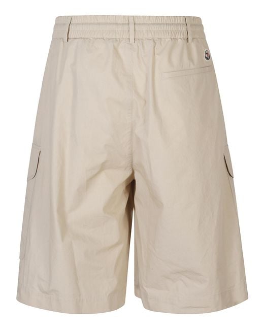 Moncler Natural Drawstring Cargo Shorts for men