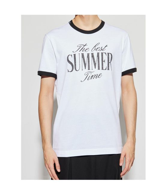 Dolce & Gabbana White T-Shirt With Print for men