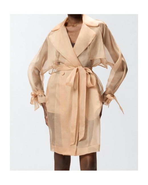 Pinko Natural Double Breasted Trench Coat