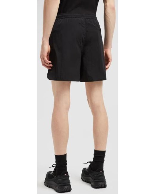 Moncler Black Crinkled Swim Shorts for men
