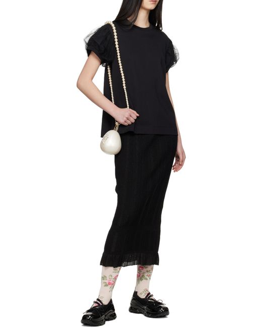 Simone Rocha Black Round Toe Panelled Ballerines