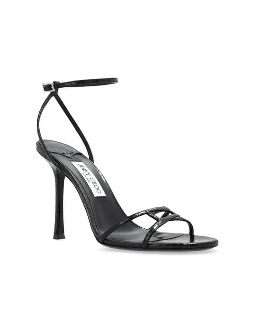 Jimmy Choo Metallic Leo 100 Wrap Leather Sandals