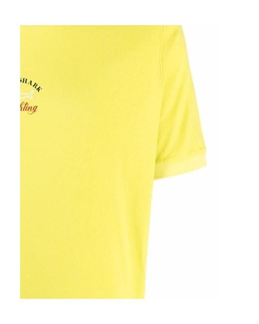 Paul & Shark Yellow Logo Print T-Shirt for men