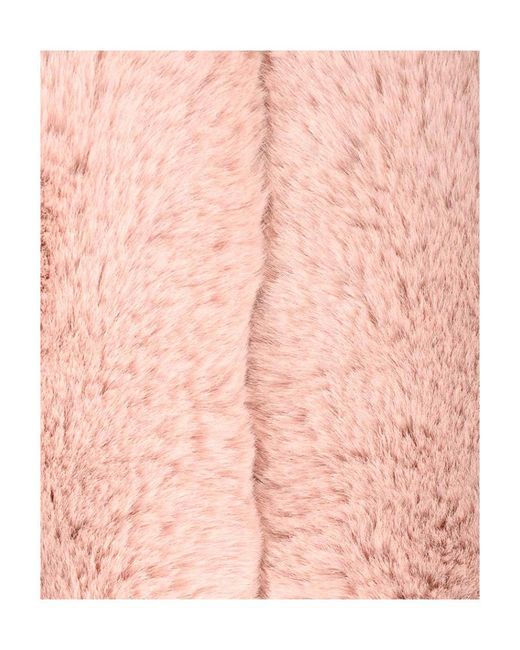 Moose Knuckles Pink Faux-Fur Hooded Gilet