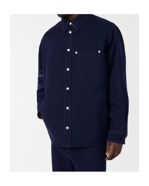 Gucci Blue Long Sleeve Reversible Denim Shirt for men