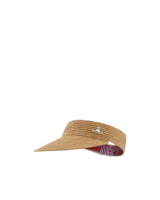 Vivienne Westwood Brown Raffia Visor