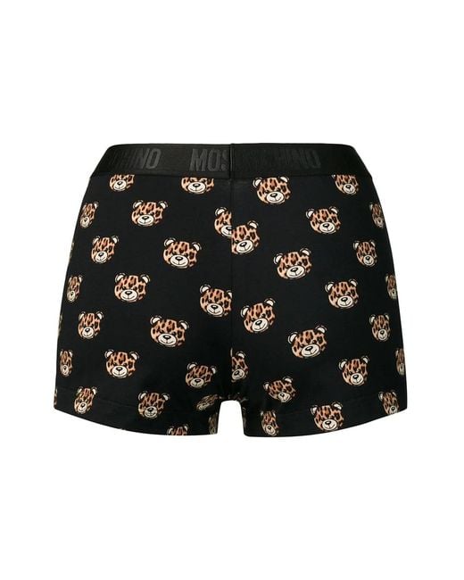 Moschino Black Teddy Bear Pattern Underwear