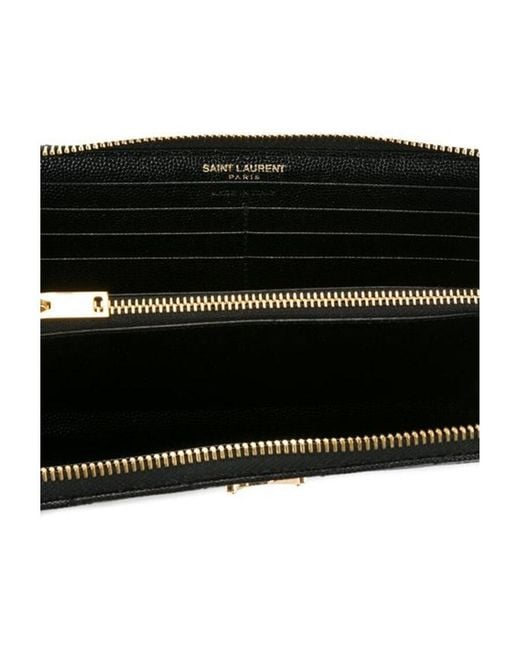Saint Laurent Black Cassandre Matelassé Wallet