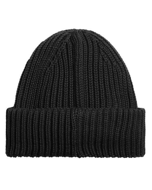 C P Company Black Goggles Knitted Hat for men