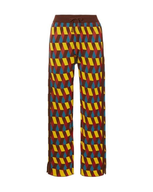 LaDoubleJ Orange Striped Casual Pants