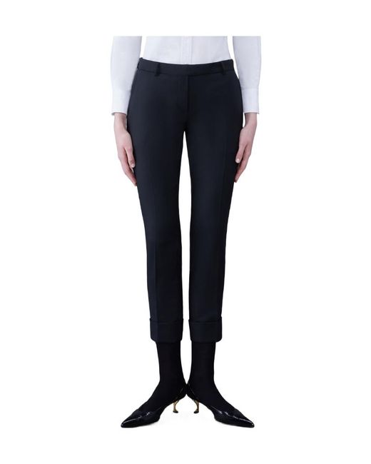 Thom Browne Blue Turn-Up Hem Cropped Tailored Pants