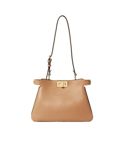 Fendi Metallic Peekaboo Twist-Lock Small Shoulder Bag