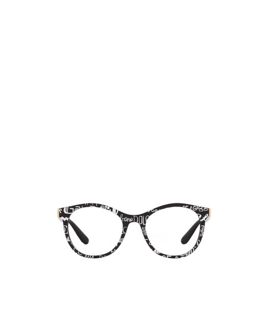 Dolce & Gabbana White Monogram Round-Frame Sunglasses