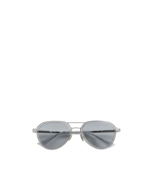 Bottega Veneta White Forte Aviator Sunglasses