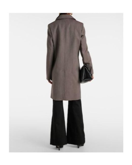 Victoria Beckham Gray Tailored Virgin Wool Coat