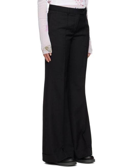 Acne Black Mid-Rise Flared Trousers