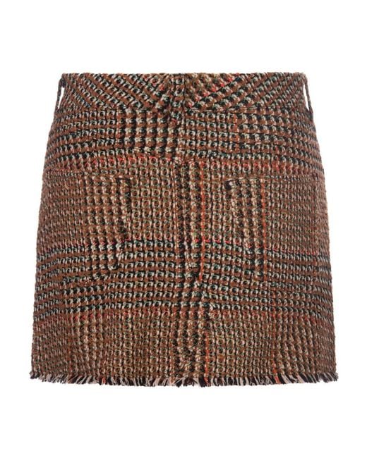 Stella McCartney Brown Tweed Mini Skirt