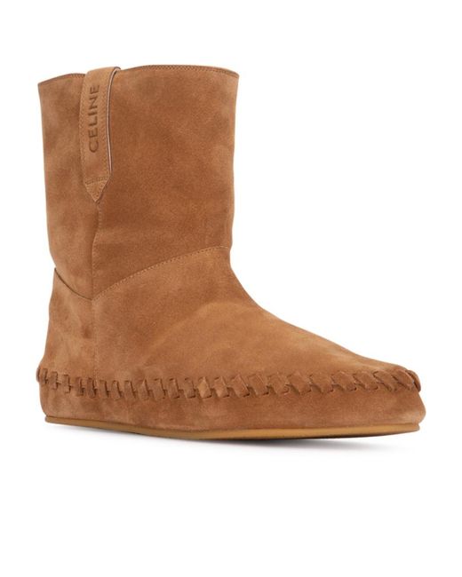 Céline Brown Suede Short Boots for men