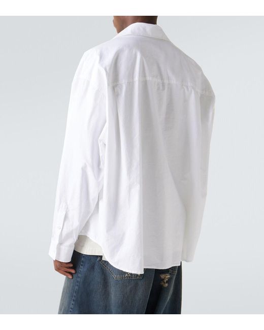 Balenciaga White Layered Cotton Jersey And Poplin Shirt for men